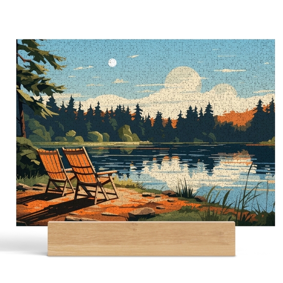 Scenic Lake View Glass Cutting Board Size 11 X 8 - Picture 2 of 4